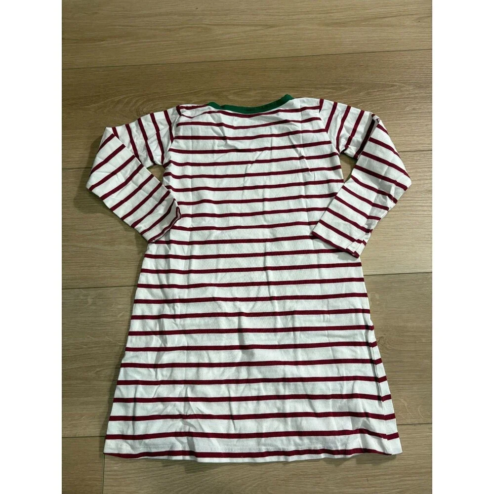 RuffleButts Girls Size 7 Red White Stripes Dress Christmas Holiday Long Sleeve